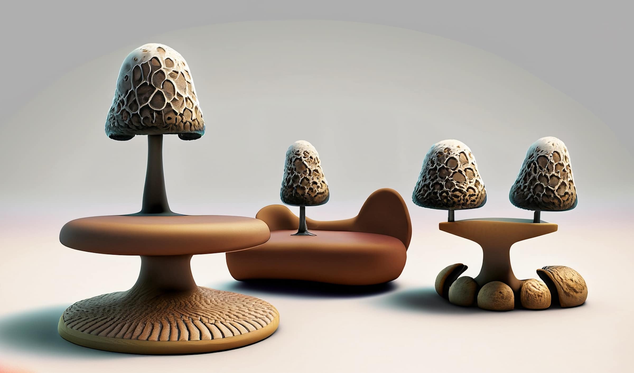 AI generated image of mushrooms